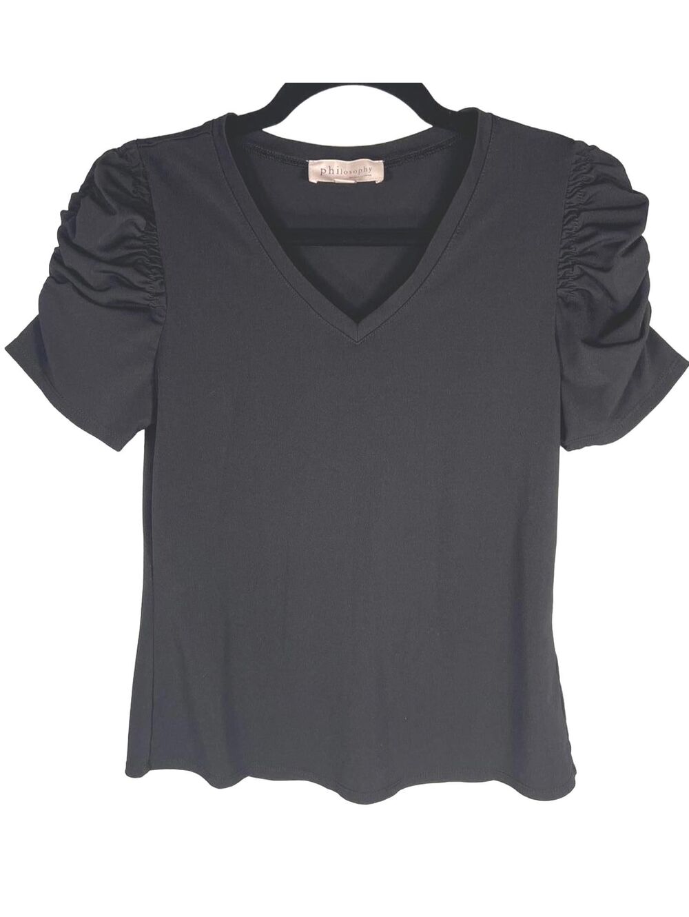 Philosophy Romantic Coquette Puff Sleeve V-Neck Blouse Soft Girl Top Size S/P